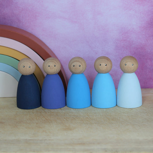 Blue set (5 peg dolls)