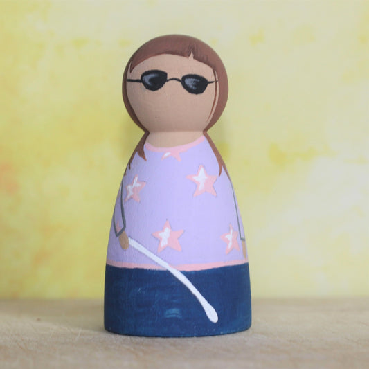 Visually impaired peg doll