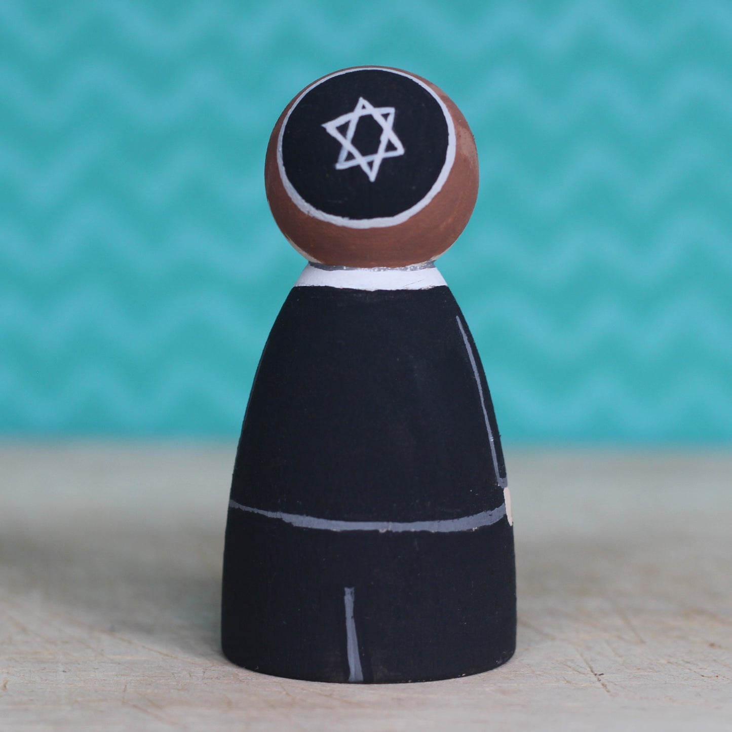 Jewish boy with Kippah peg doll