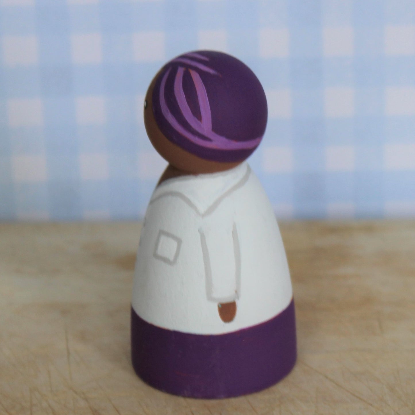 Sikh boy wearing a turban peg doll