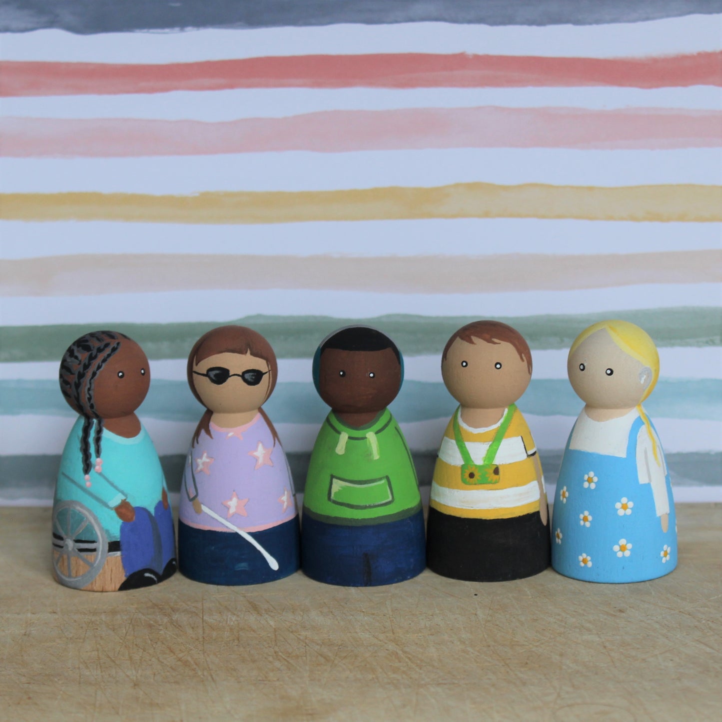 Celebrating inclusion collection (5 peg dolls)